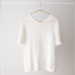 GAP White Crochet Knit Top